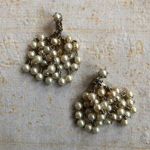 Stunning Vintage Glass Pearl Cascade Earrings